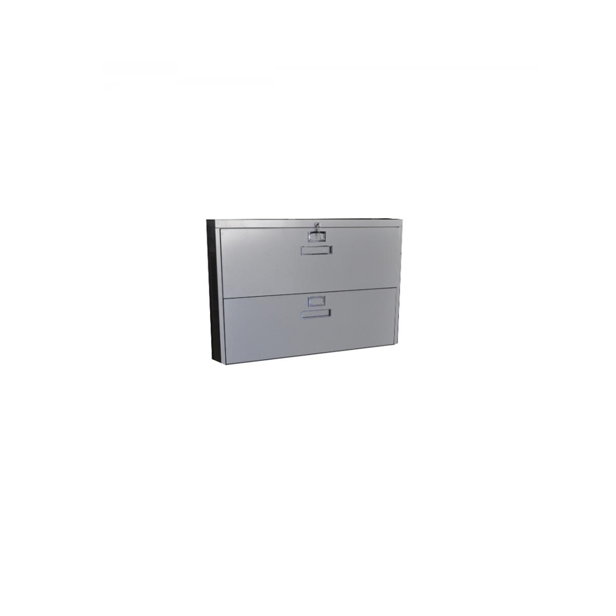 Lateral Metal Filing Cabinet 2 Drawers Grey High Quality   OF8434gy 1 