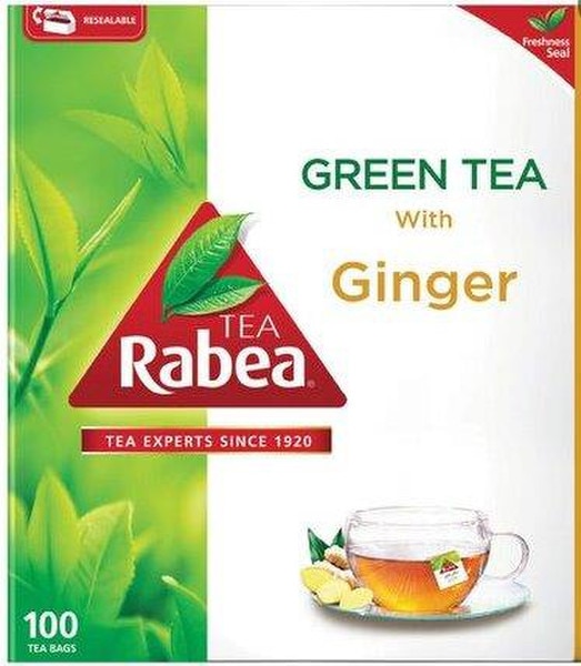Green Tea Rabea Tea Rabea Green Tea With Ginger 100 Bags