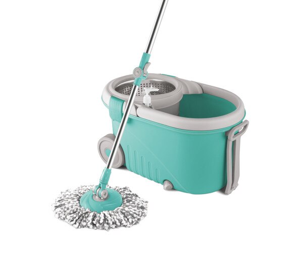 Spotzero Microfiber Spin Mop Bucket with Steel Wringer and Liquid Dispenser