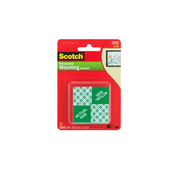 3M Mounting Tape Squares 1" x 1"