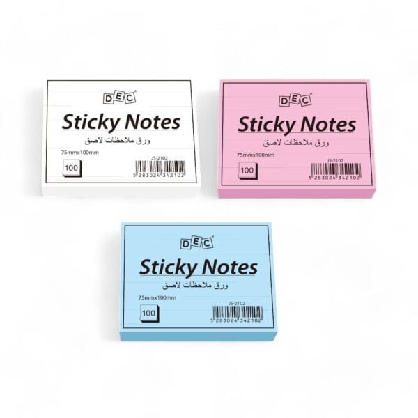 DEC Lined Notes Assorted Color 75*100mm ,100sheets
