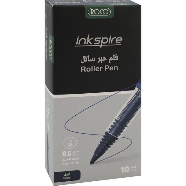 Roco Roller ball Pen Ink 0.6mm Cone Tip- Blue/ Pack of 10